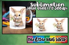 Radiant Watercolor Bunny Mug Wrap Product Image 1