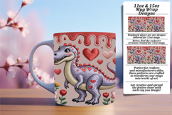 Whimsical 11oz Mug Wrap Png Design , Cute Dino Product Image 1