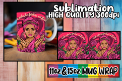 Cheerful thoughts 11oz 15oz sublimation wrap, Praying Woman Product Image 1
