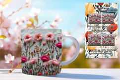 Blossoming Embroidered Flower Pattern Mug Wrap - Sublimation Product Image 1
