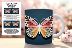 Chic 15oz Mug Wrap Png Design , Butterfly Product Image 1