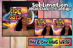 Playful dreams sublimation mug wrap, Black Woman Product Image 1