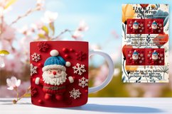 3D Santa Claus Christmas Mug Wrap 11oz 15oz Sublimation Art Product Image 1