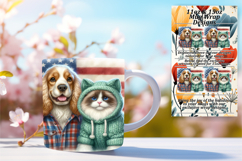 Bold 15oz Mug Wrap Png Design , Dog and cat Product Image 1