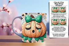 Stunning 15oz Mug Wrap Png Template , Cute Pumpkin Product Image 1