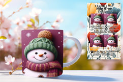 Gift 11oz Mug Wrap Png Artwork , Snowman Product Image 1