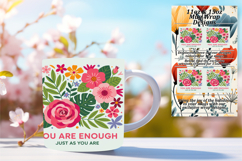 Dynamic 11oz Mug Wrap Png Template , Flower Quote Product Image 1