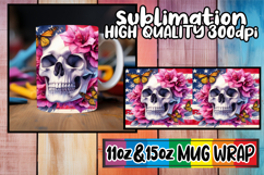 Sweet nostalgia 11oz 15oz sublimation wrap, Skull USA Product Image 1