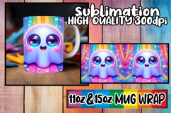 Happy journeys 11oz 15oz sublimation wrap, 3D Cute Ghost Product Image 1
