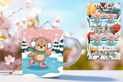 Customized 15oz Mug Wrap Png Design , Cute Bear Product Image 1