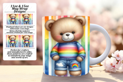 Luxurious 11oz Mug Wrap Png Design , Teddy Bear Product Image 1