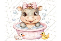 Safari Animal Babies in Bubble Baths, Cute Jungle Animal PNG Product Image 4