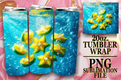 Joyful journeys 20oz tumbler wrap, 3D Fruits Product Image 1