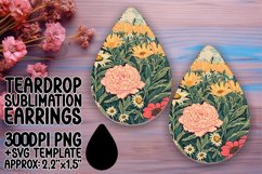 Vintage Flower Pattern Teardrop Earring Assortment Product Image 1