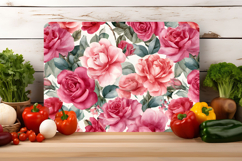 Watercolor Vintage Rose Flower Cutting Board | Cutting Board Product Image 4