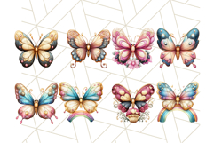 Jewel Toned Butterfly Clipart PNG, Metallic Look Butterflies Product Image 4