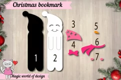 Christmas bookmark Snowman Template svg, paper cut svg Product Image 4