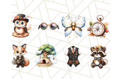 Steampunk Forest Animals PNG Clipart with Gears &amp; Goggles Product Image 6