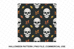 Halloween Skull Pattern Png | Sublimation | Digital Paper Product Image 1