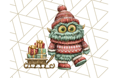 Christmas Monster Clipart, Funny Holiday Creature PNG Art Product Image 4