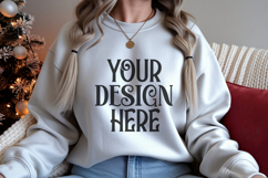 Christmas Gildan 18000 Ash Crewneck Sweatshirt Mocku Product Image 1