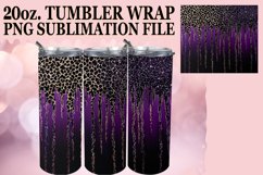 Sparkly Flower &amp; Leopard Tumbler Wrap - Sublimation Glam Product Image 1