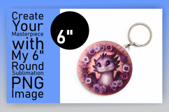 Charming Round Design Keychain Artwork , Dragon Product Image 1