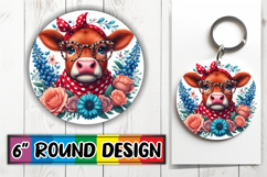 Bright Circle Keychain Design PNG, Cute Animals Product Image 1