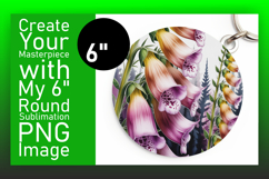 Lovely Keychain Round Design PNG , Flowers Product Image 1