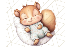 Sleeping Baby Animals PNG, Cozy Pajama Bedtime Clipart Png Product Image 4