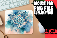 Cheerful Mouse Pad Sublimation PNG, Watercolor Patter Product Image 1