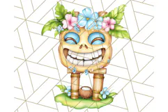 Tropical Tiki Friends PNG Clipart, Cute Summer Art Product Image 4