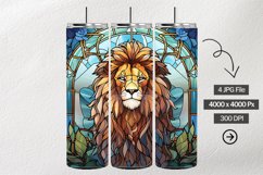 Lion Stained Glass Square Coaster - 04 Variations Product Image 1