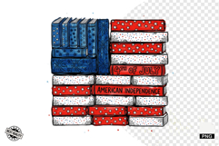 4th of July Books Reading Clipart Product Image 1