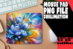 WHIMSICAL mouse PAD PNG Design, Flowers Product Image 1