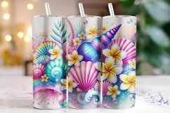 Flowers &amp; Seashells Tumbler Wrap | Sublimation | Tumblers Product Image 1