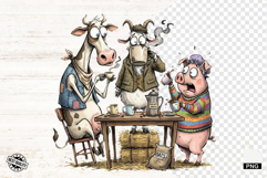 Whimsical Animal Drink Coffee - Whimsical Animals Clipart Product Image 1