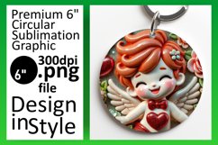 Trendy Circle Coaster PNG Design , 3D Cupid Product Image 1