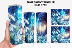 Florals Skinny Tumbler 20oz Wrap Design, Winter Tumbler PNG Product Image 1