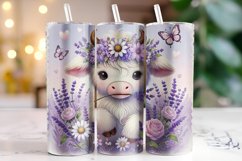 Highland Cow Valentine's Day Tumbler Wrap Sublimation Product Image 1