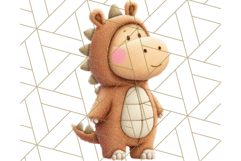 Dinosaur Costume Clipart, Cute Dinos in Halloween Outfits Product Image 4