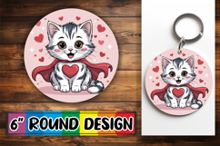 Luminous Round Designs Sublimation PNG, Cat Valentin's Day Product Image 1