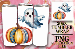 JOYFUL GIFT 20oz TUMBLER WRAP, Pumpkin Watercolor Product Image 1