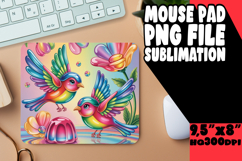 Colorful Raccoon &amp; Bloom Mouse Pad Sublimation PNG Product Image 1