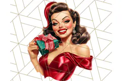 Vintage Glamorous Christmas Party Clipart PNG, Holiday Png Product Image 4
