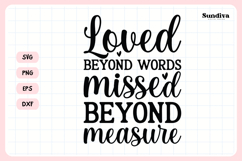 Heartfelt Memorial Quote SVG | Missed Beyond Measure Product Image 3