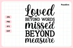 Heartfelt Memorial Quote SVG | Missed Beyond Measure Product Image 3
