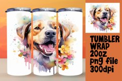 Charming Watercolor Dog and Flower Art 20 oz Product Image 1