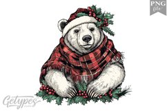 Christmas Bear Clipart Design - High Quality 300 Dpi Product Image 1