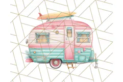 Pink and Mint Summer Clipart PNG Beach Icons, Summer Fun Png Product Image 4